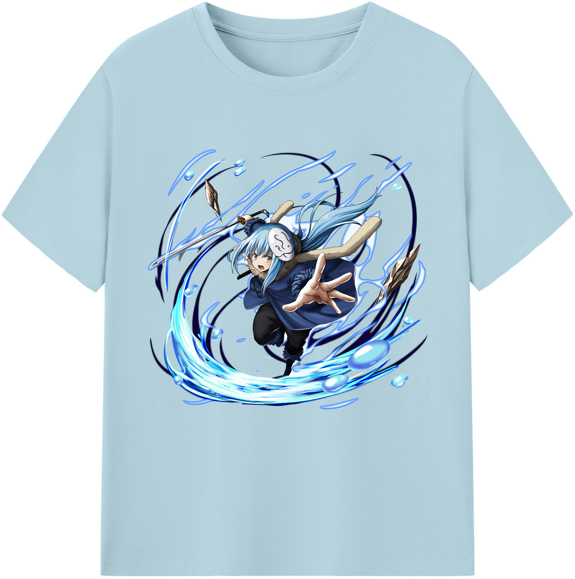 （画像用） 転スラ Regarding Reincarnated to Slime 綿100％半袖Tシャツ（フロントプリント）